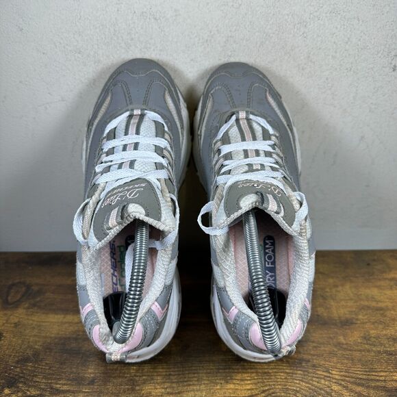 Skechers D'Lites Biggest Fan Fashion Gray White Shoes Sneakers Women’s Size 7 - Picture 6 of 8